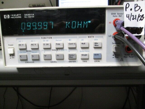 HP 34401A DMM 6 1/2 Digit Programmable CALIBRATED! BRIGHT DISPLAY! Bumpers - Picture 8 of 13