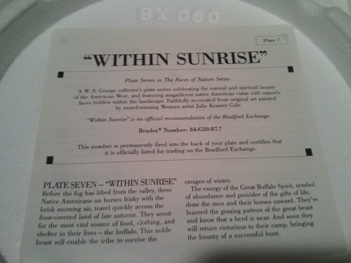 W.S George Collectors Plate ~ Within Sunrise - By Julie Kramer Cole - Picture 5 of 6