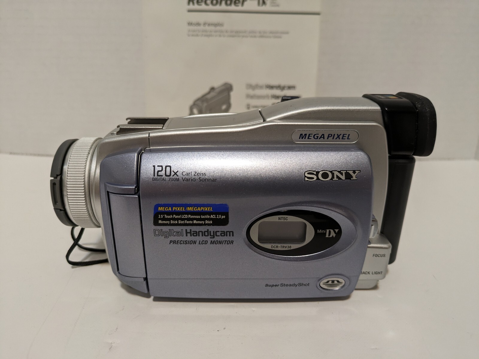 Sony Handycam DCRTRV38 Silver 3.5" Display 10x Optical Zoom Mini DV