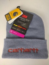 Image of NWT Carhartt Adult Knit Insulated Logo Graphic Cuffed Beanie Carhartt Teller Hat