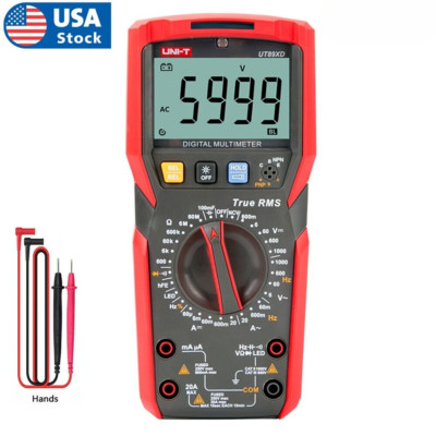 UT89XD UNI-T TRUE RMS Digital Multimeter AC DC Volt Amp meter LED NCV Test Cap