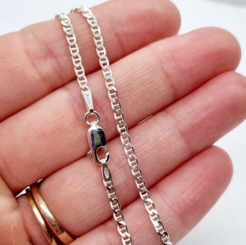 Collar de cadena de plata esterlina bordillo Rolo caja eslabón 925 estampado - todos los tamaños - Imagen 43 de 58