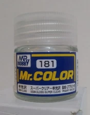 Gunze Sangyo Mr. Hobby acrylic paint C-181, Semi gloss, Super Clear 10ml.