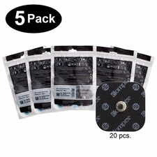 COMPEX EASY SNAP ELECTRODES 2IN X 2IN - 5 PACK (20 ELECTRODES) - BLACK