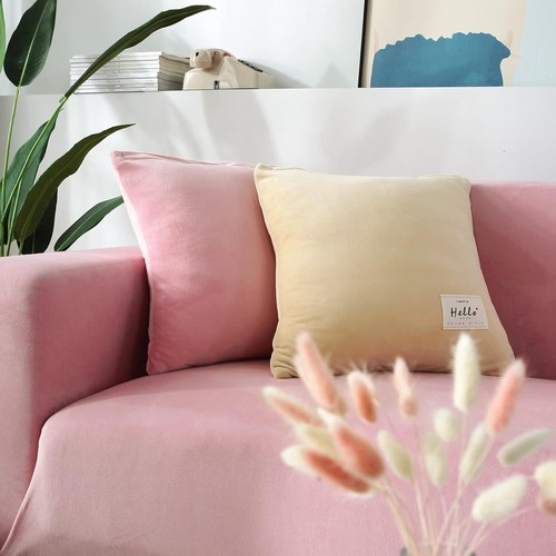 1/2/3/4 Sitzer Stretch Samt Sofabezug Sofa Überzug Ecksofa Abdeckung Sofahusse - Bild 35 von 87