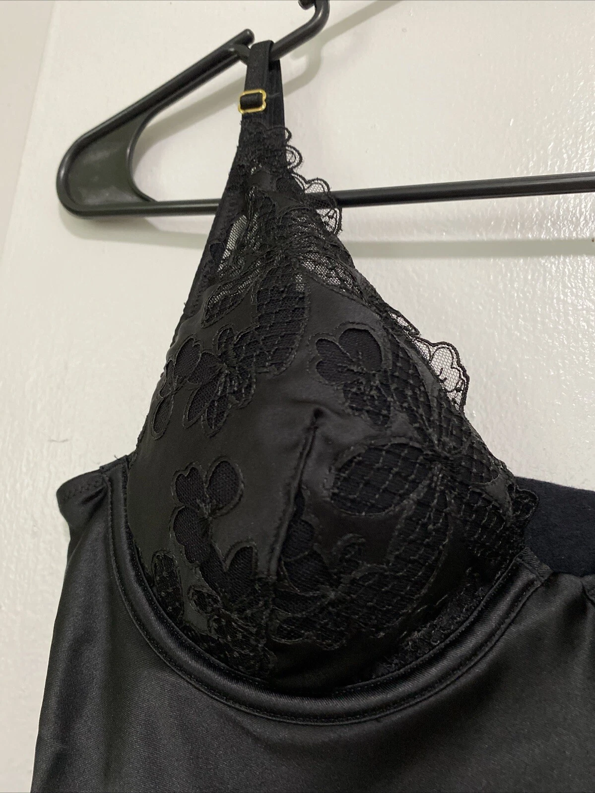 UNDERCOVER Victoria's Secret abito nero slip taglia M camicia da notte pizzo reggiseno donna