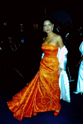 salma hayek orange dress Salma Hayek