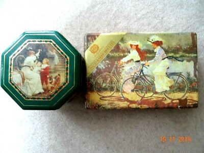 Zwei wunderschöne Vintage Szenendosen 1890 Sammlung