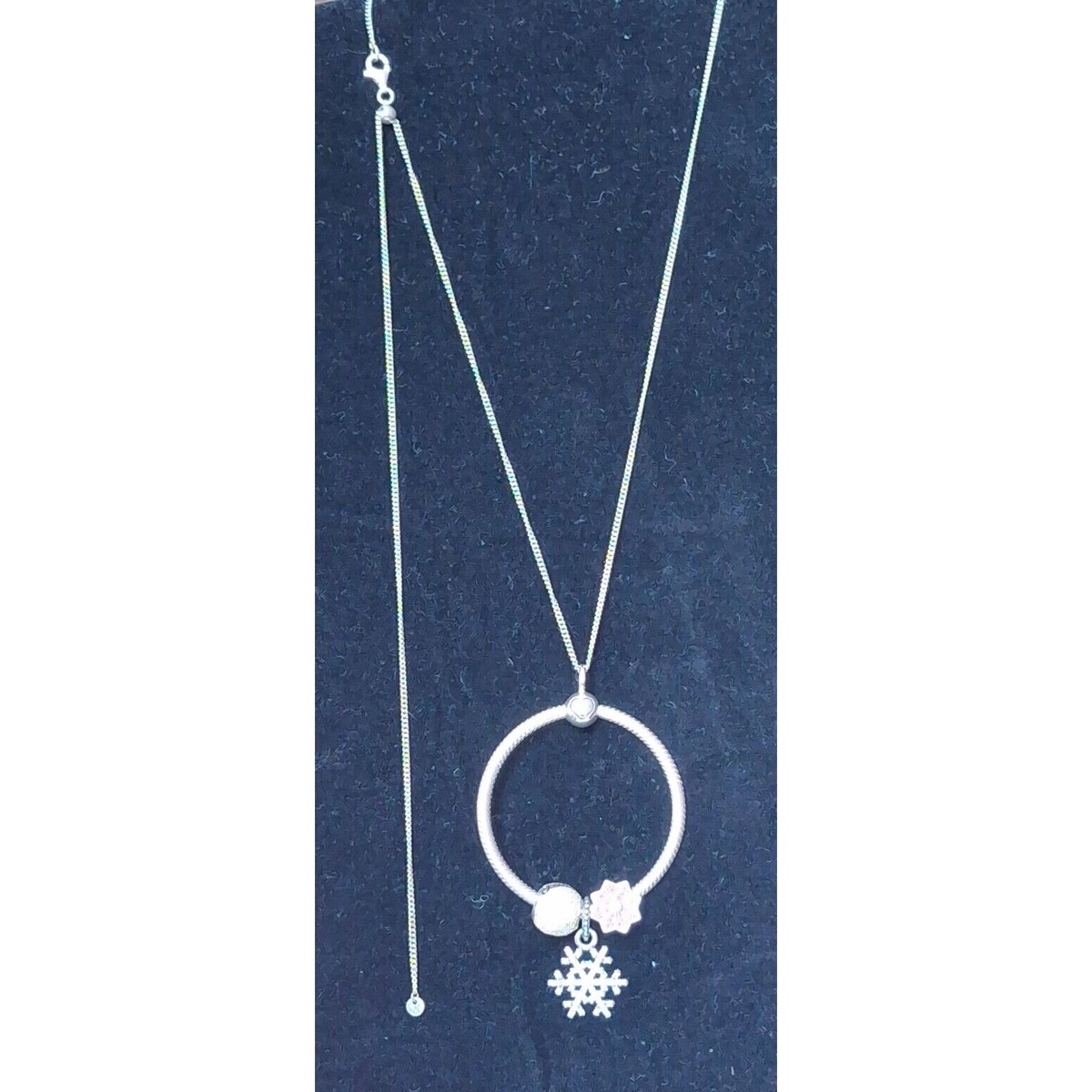 Pandora 925 Sterling Silver Christmas Slider Charms Necklace Sky