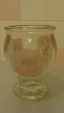 TELEFLORA Vase with Pink Embossed Roses Made in France 6" tall