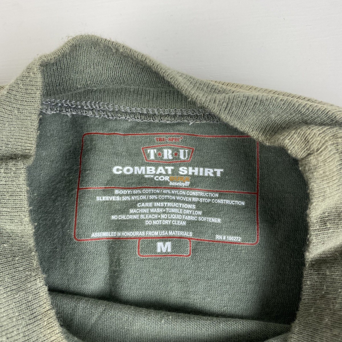 Tru Spec Combat Shirt Mens Medium Green Woodland Camoflauge