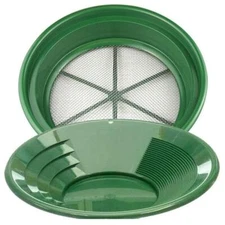   1/50" Mesh Large Gold Classifier Screen & 14" Green Gold Pan.