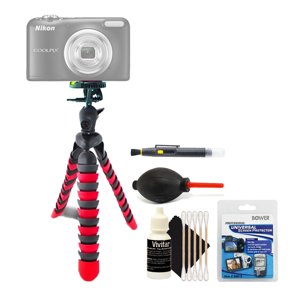 Flexible Tripod Cleaning Accessory Kit for Nikon Coolpix S33