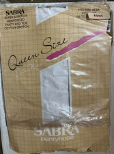 SABRA QUEEN SIZE 1X-2X - BONE - REINFORCED PANTY  TOE PANTYHOSE
