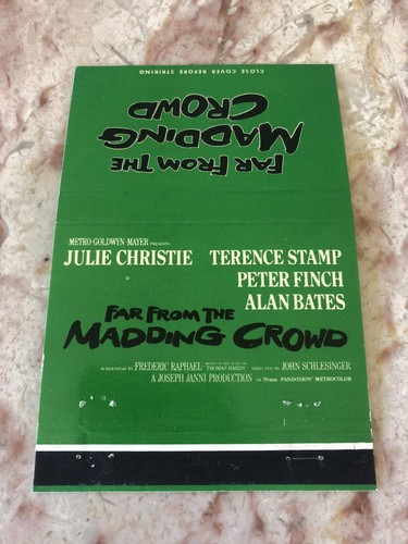 Far From The Madding Crowd 1968 Movie Advert Matchbook Cover Mislabeled On Back