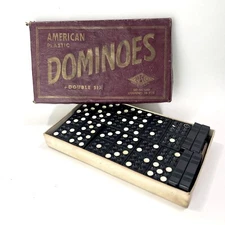Set of Vintage American Dominoes American Elgo Plastics Set Of 28