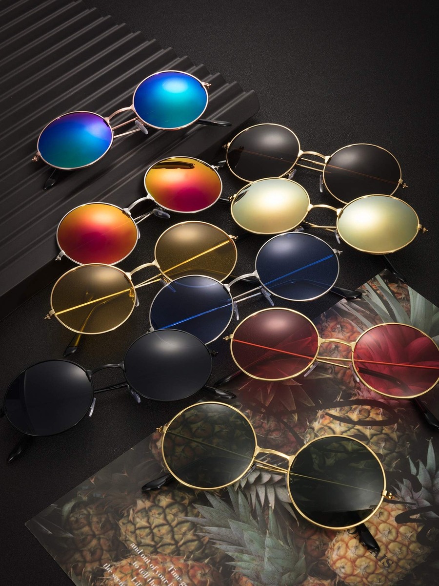 28 Pairs Hippie Sunglasses Round Colored Glasses for 70s  display picture 1