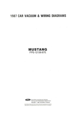 1987 Ford Mustang Wiring Diagrams Manual