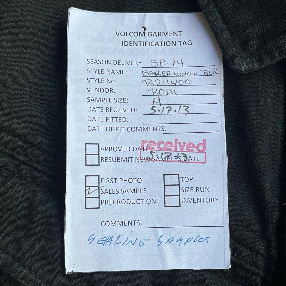 Rare Sample Volcom Stone Age X Baker Collab Black Denim Jacket Limited Edition - Image 3 of 4