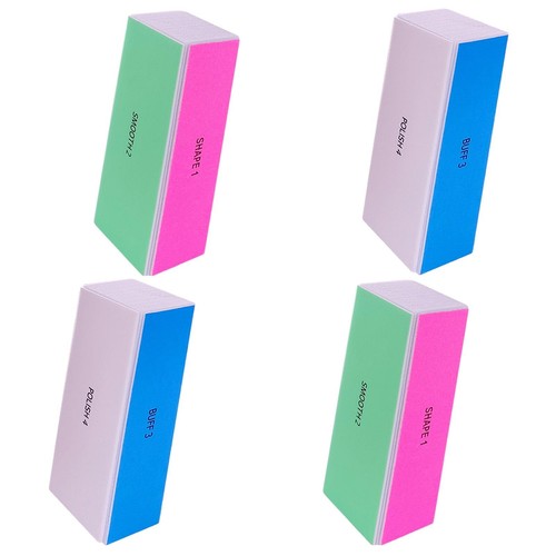 4 Way Nail Buffer Block (4 Pcs), Nail Shine Buffers Blocks Files for Natural ...