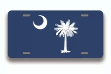 South Carolina State Flag License Plate Tag Vanity Front Aluminum 6 By 12 Inches