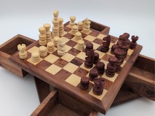 Moroccan Handmade Thuya Twisting Wood Chess B...