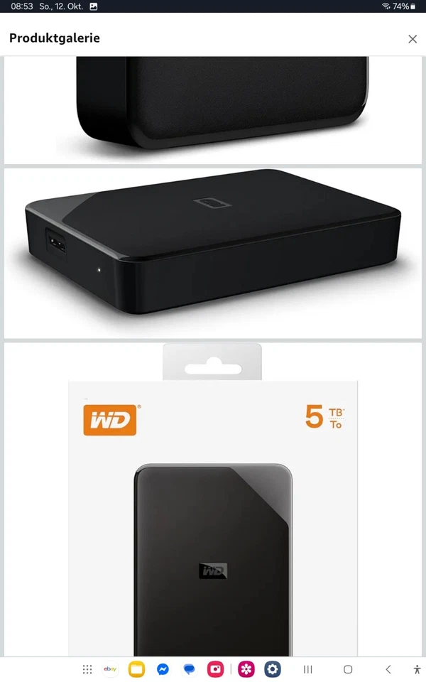 WD Elements Portable externe Festplatte 5 TB (mobiler Speicher, USB - Bild 3 von 4