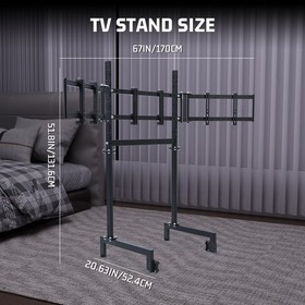 Hottoby Racing Triple Monitor Stand For Any Racing Sim Cockpit Support 3 Screens