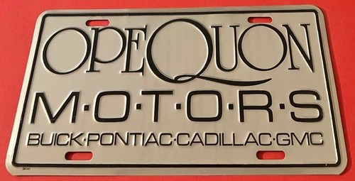Opequon Motors Buick Pontiac Cadillac GMC Dealer Booster License Plate WV