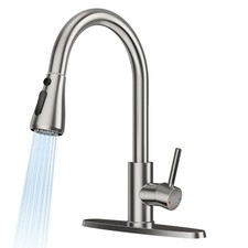 FEELSO Kitchen Faucets with Pull Down Sprayer, High Arc Stainless Steel Singl...