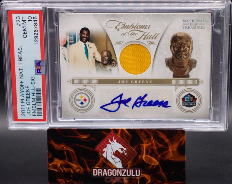 2011 National Treasures Joe Greene Emblems The Hall Patch Auto /25 PSA 10 Pop 1
