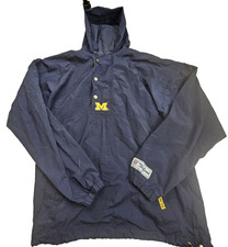 Vintage Michigan Wolverines The Game Hooded Windbreaker Mens Large Pullover