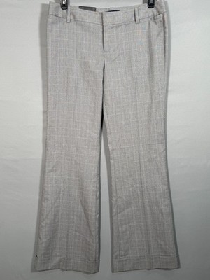 NWT Banana Republic Women 34x33'' Pants Gray Ryan Fit Plaid 10 Wide Straight $80