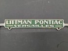 Early Littman Pontiac Versailles Ohio Metal License Plate Frame Car Auto Dealer — photo 2