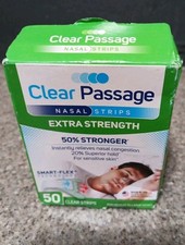 Clear Passage Nasal Strips 50 clear strips for medium to large noses