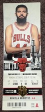 Chicago Bulls Courtside Ticket ~ Oct. 3 2016 ~ Mirotic ~ Vs Milwaukee Bucks