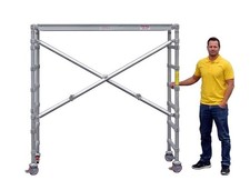 UP-RIGHT ALUMINUM FRAME ROLLING PORTABLE ADJUSTABLE 7 FOOT SCAFFOLDING & PLANK