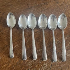 Camellia by Gorham 1942 Sterling Silver Set of 6 Spoons, 5-3/4'' Long