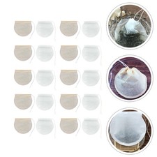200 Pcs Disposable Tea Bags Round Filter Paper Loose-leaf Set Drawstring 0.03 per strip