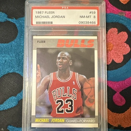 Fleer 1987-88 Michael Jordan #59 PSA 8 Chicago Bulls NBA Basketball Card