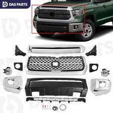 For 2014-2021 Toyota Tundra Front Bumper Grille & Fog Light Assembly Kit Chrome