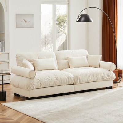 Luxury Velvet Loveseat Sofa Modern 2-Seater Couch with Armrests for Living Room