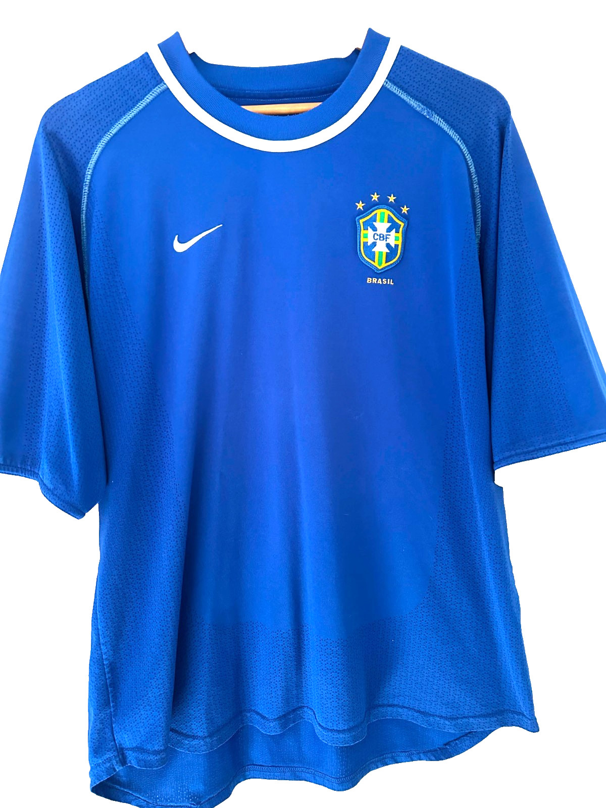 Vintage Brazil Shirt 2002 2004 Away Football Nike Blue Size L Large World Cup