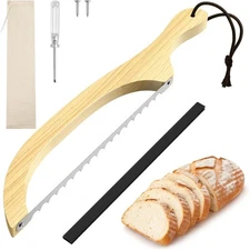 Walnut Bread Knife Ultra Sharp Serrated Stainless Steel Blade for Sourdough