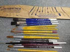VTG Grumbacher  Artists Brushes Oil Paint Watercolor MIXED LOT (14-BRUSHES) NEW