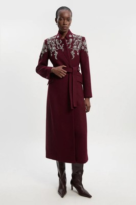 Karen Millen Wool Look Coat Womens Occasion Jackets & Coats