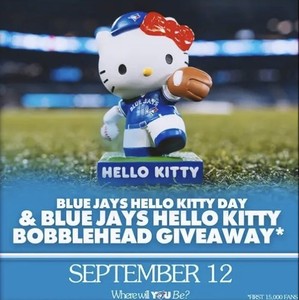 IN HAND: 2026 Hello Kitty Bobblehead Day Toronto Blue Jays SGA  9/12/26