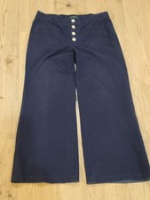 Lauren Ralph Lauren Womens Pants 8 32x28 Navy Blue Wide Leg Classic Preppy