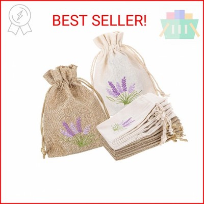 AOZUO 12 PCS Lavender Bags, Sachet Empty Bags Small Jute Bag with Drawstring Cot