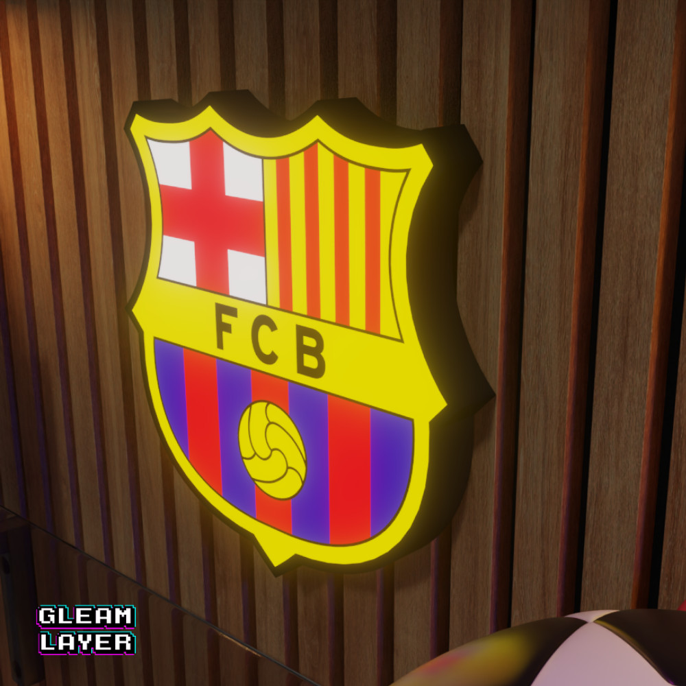 Barcelona FC Logo LED Lightbox RGB Wall Display Sign, Collectibles